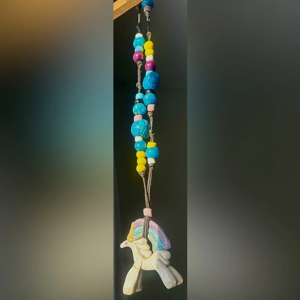 🦄 Handmade Unicorn Colorful Beaded Necklace or hanging decor